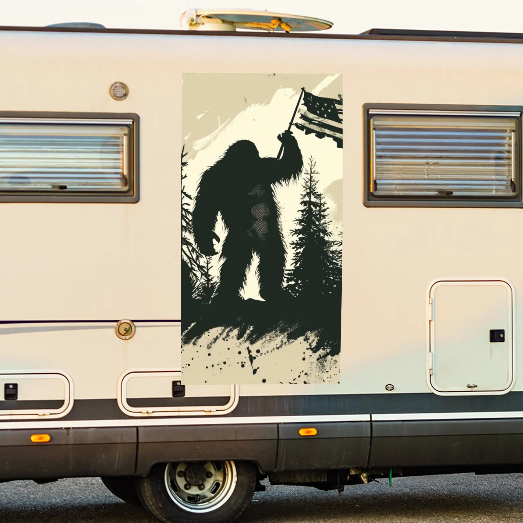

Mystic Bigfoot Flag - raising Car Sticker,motor home Vinyl Wraps for Decoration and Protection-Waterproof Self - Adhesive Vinyl