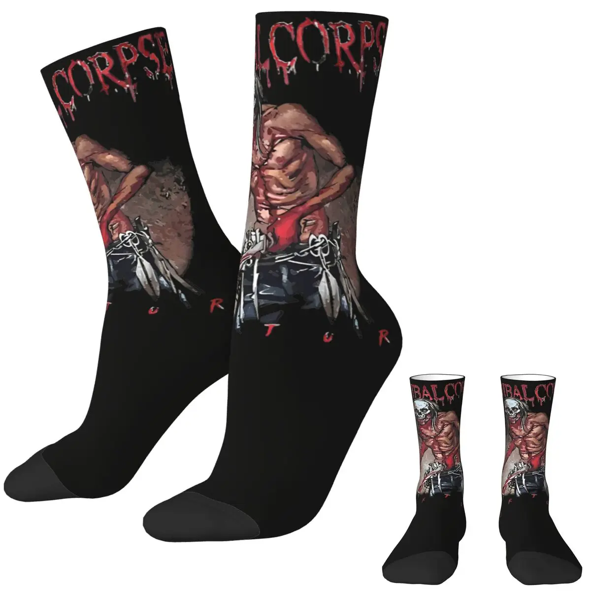 Cannibal Corpse Torture Socks Elegant Stockings Autumn Anti Sweat Men Socks Breathable Printed Running Socks