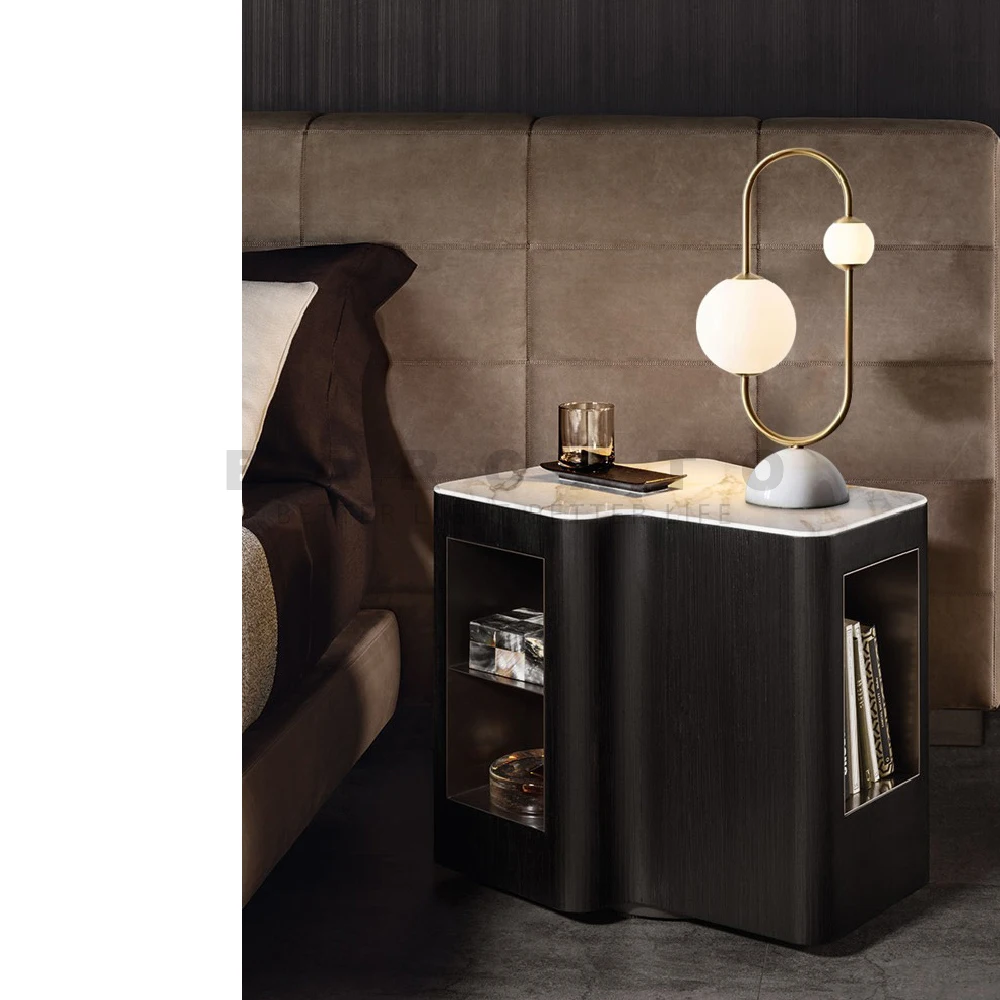 الحديثة الرخام LED الجدول مصباح مكتبي لغرفة النوم غرفة المعيشة السرير مصمم نموذج غرفة فاخرة المعادن الكلاسيكية مكتب ديكور الإضاءة #3