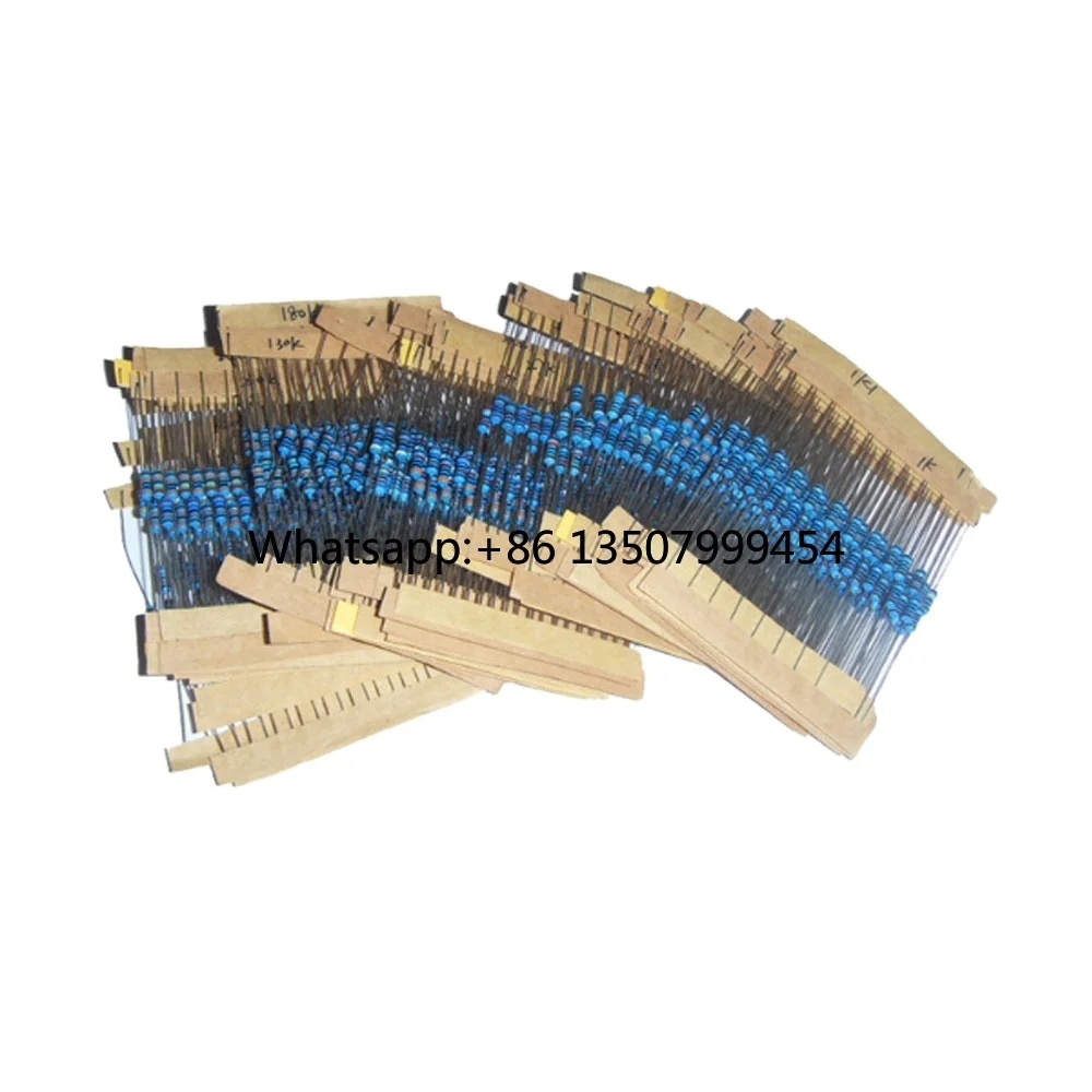Kit de Resistores de 1280 peças 0.25W 64 valores *20 peças Resistências Pacote de Resistores de Filme Metálico 1 Ohm-10M Ohm 1/4W Conjunto de Filme Metálico