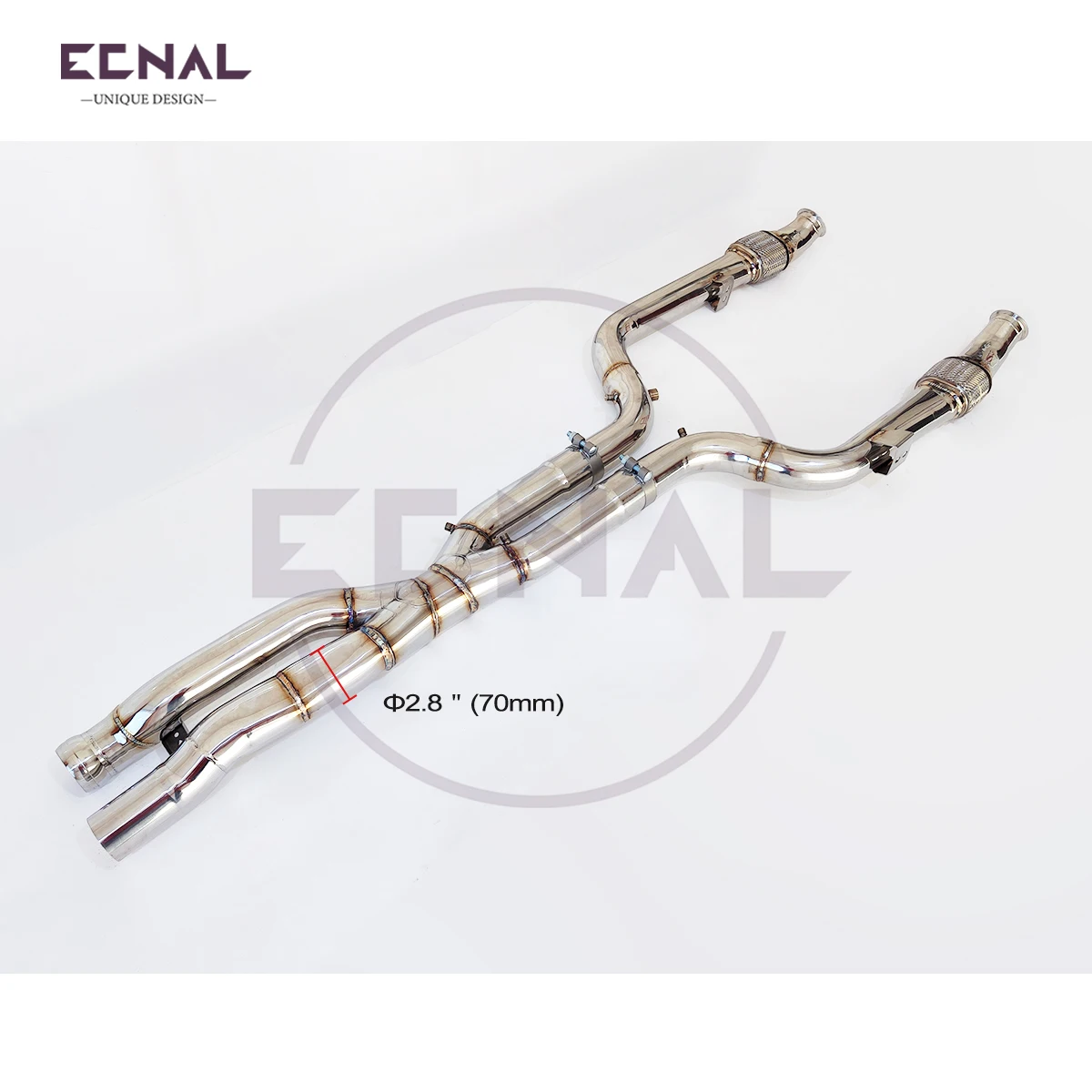 

Ecnal Exhaust Straight-through Mid Pipe with OPF for Mercedes Benz amg GLC43 3.0T 2017+ SS304 Sport Exhaust System Middle-pipe