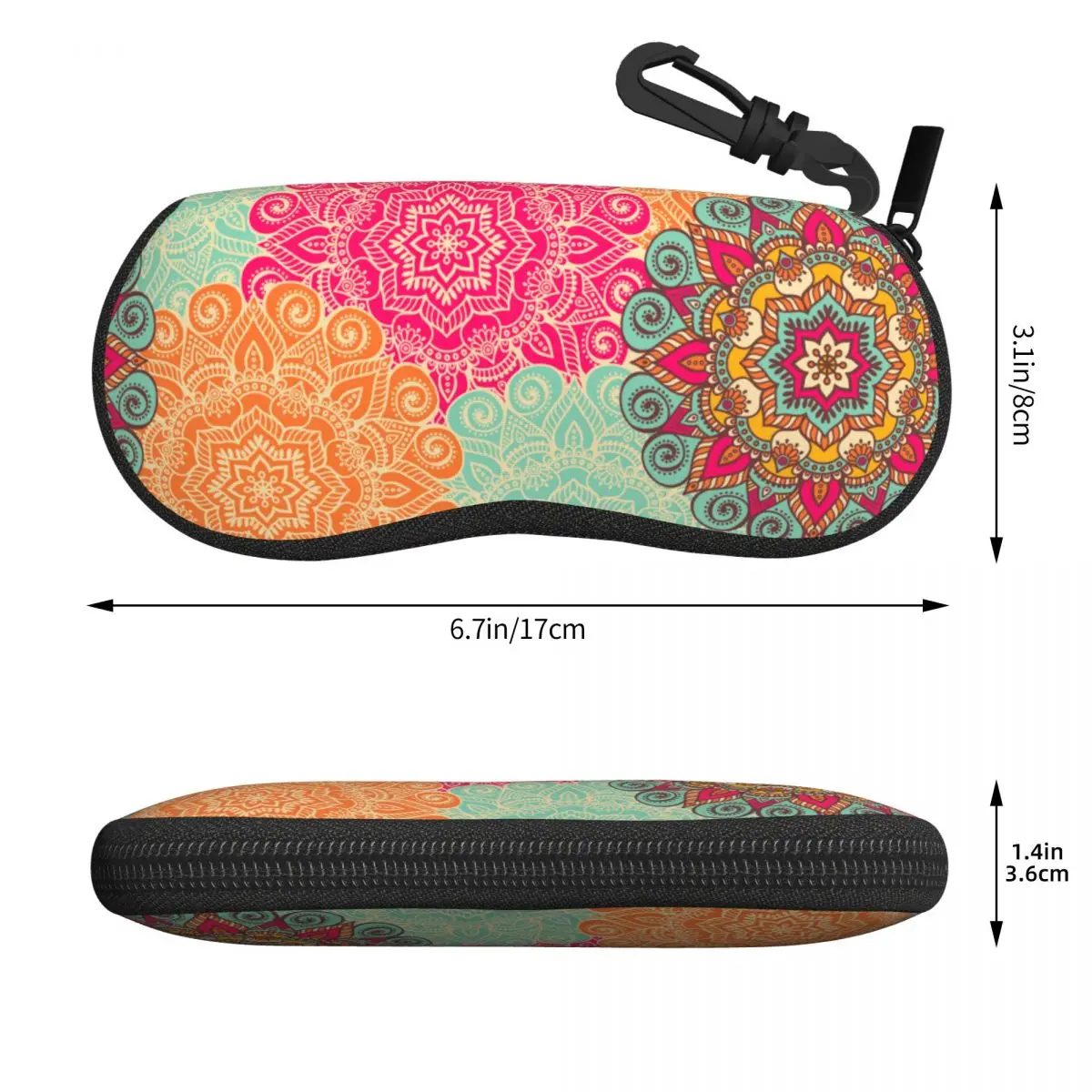 Custom Bohemia Ethnic Mandala Flower Pattern Shell Eyeglasses Protector Cases Cute Sunglass Case Glasses Pouch