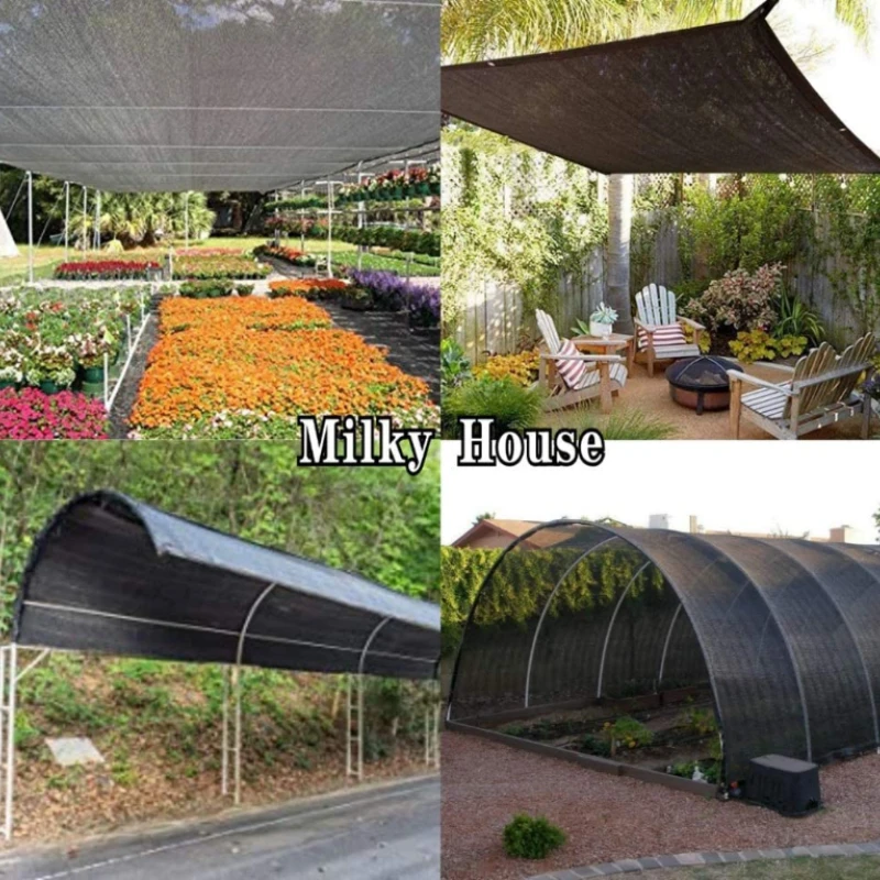 12-pin Black Sunshade Net Anti-ultraviolet Awning Plant Cover Net for Outdoor Garden Courtyard Swimming Pool Balcony Shade Cloth