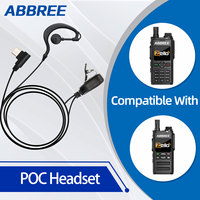 ABBREE POC Network Walkie Talkie Headset 360° Rotatable Earplug Built-in PTT MIC For GP-268 GP-298 ZELLO Type-C Radio Earphone