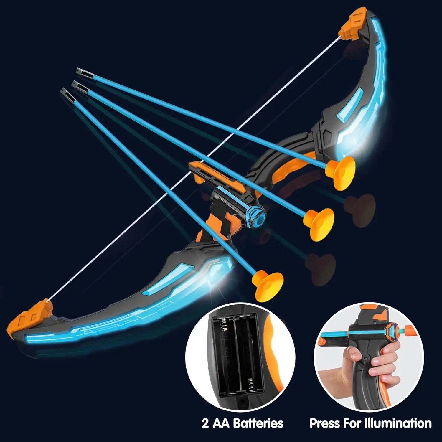 

Children's bow and arrow toy set with suction cup arrows, target and quiver, indoor and outdoor hunting game gift toy