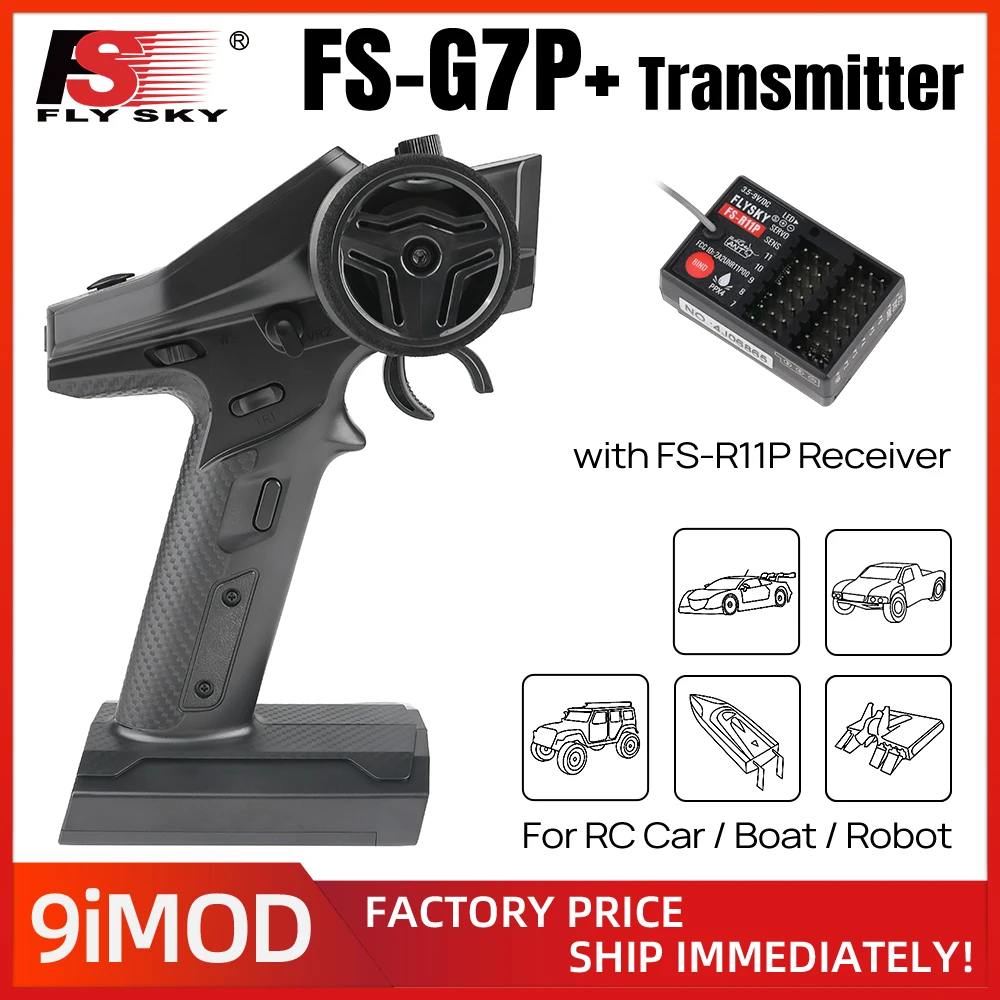 Flysky FS-G7P+ 10CH RC Transmitter 300M with FS-R11P Receiver FS-R7P For RC Car Boat Robot