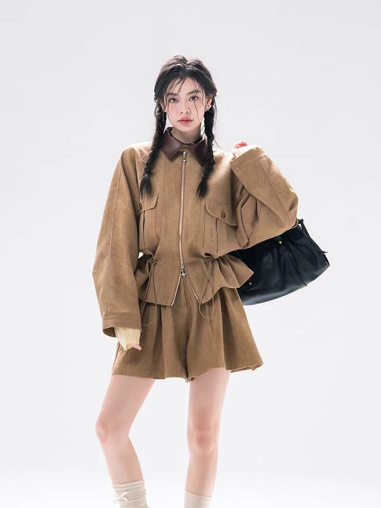 

Эффект похудения Batwing Sve Jaet And ort Юбка Комплект из двух предметов Ранняя весна Новый винтажный дизайн Женская мода Ант...