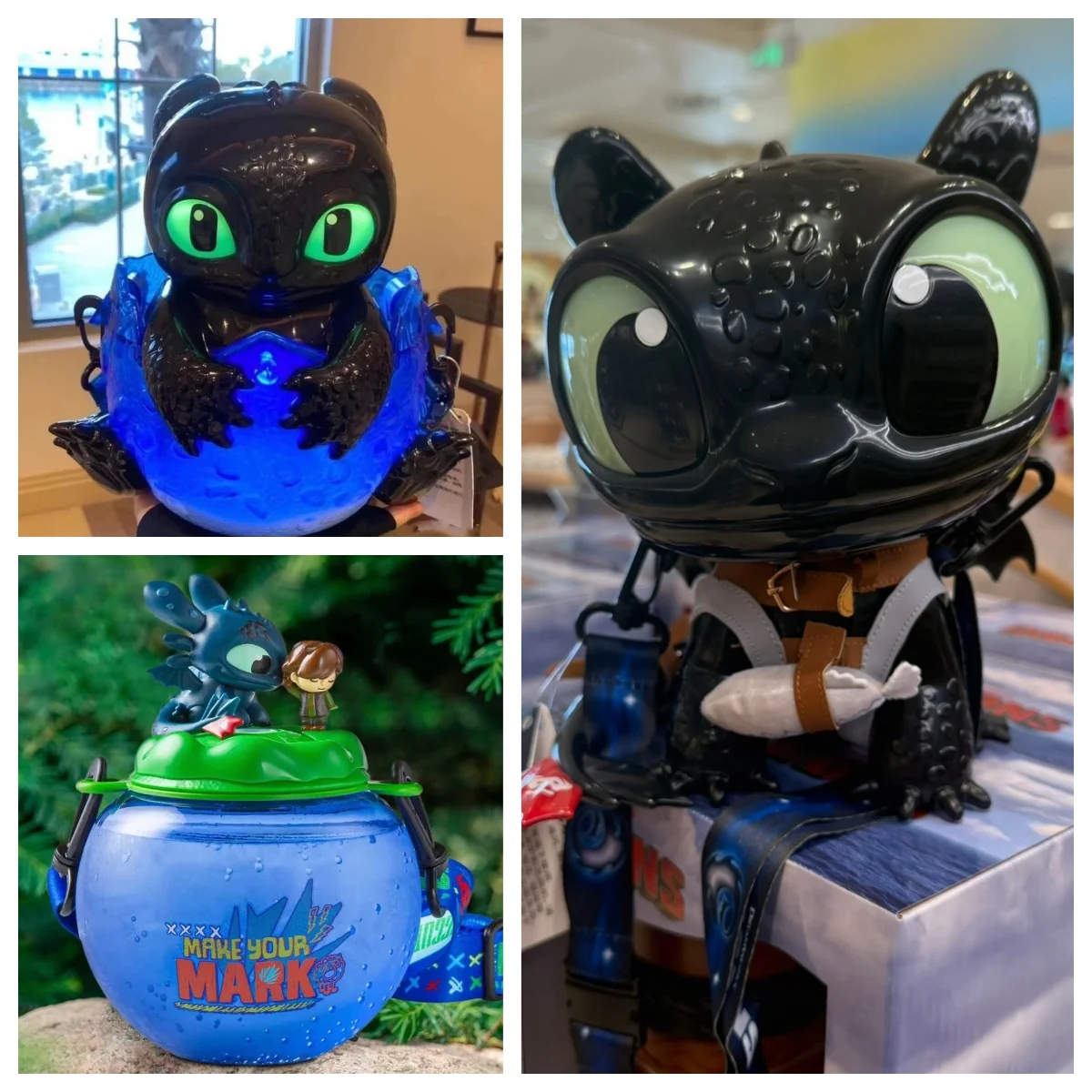 

2025 Beijing Movie Park's Night Fury Storage Bin - A Black Dinosaur Ornament with Movable, Glowing Wings, Ideal for Souvenirs