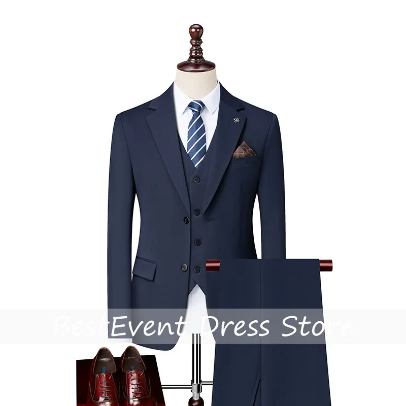 2025 High Quality Fashion Handsome Everything Fashion Business Leisure Has Offices Formal Wedding Prom West Two Sets  Customized