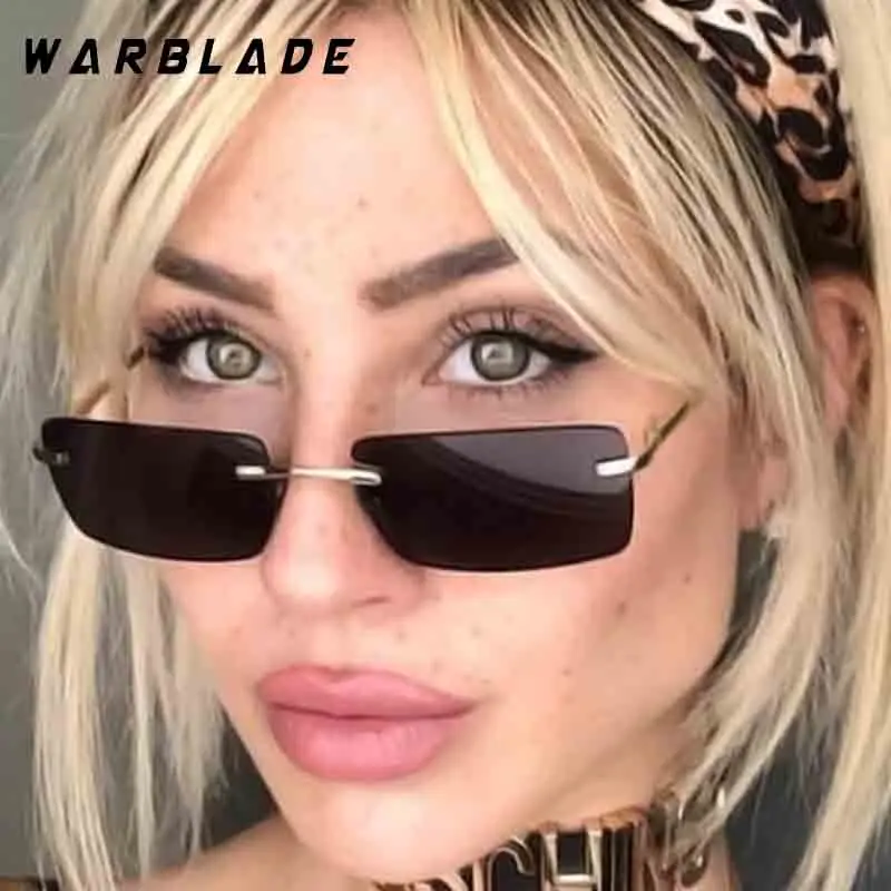 

Punk Fashion Luxury Brand Rimless Sunglasses Women Trendy Metal Rectangle Outdoor Sunglasses Male Fishing Driving Shades UV400