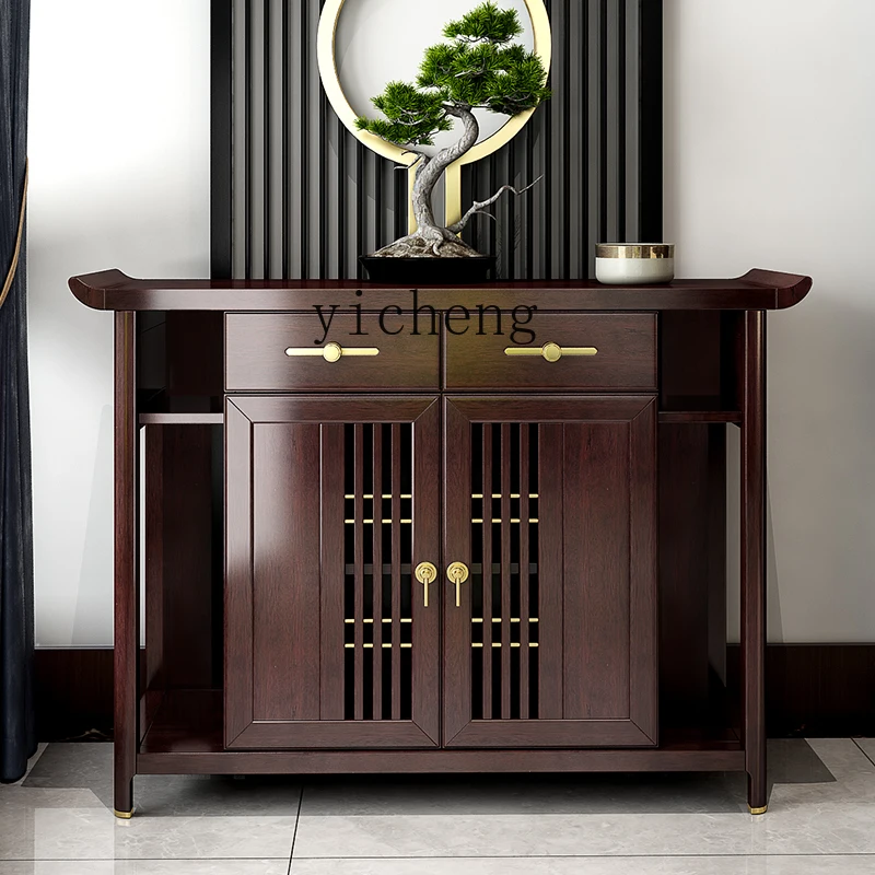 

TWR all solid wood central hall table light luxury living room end view table