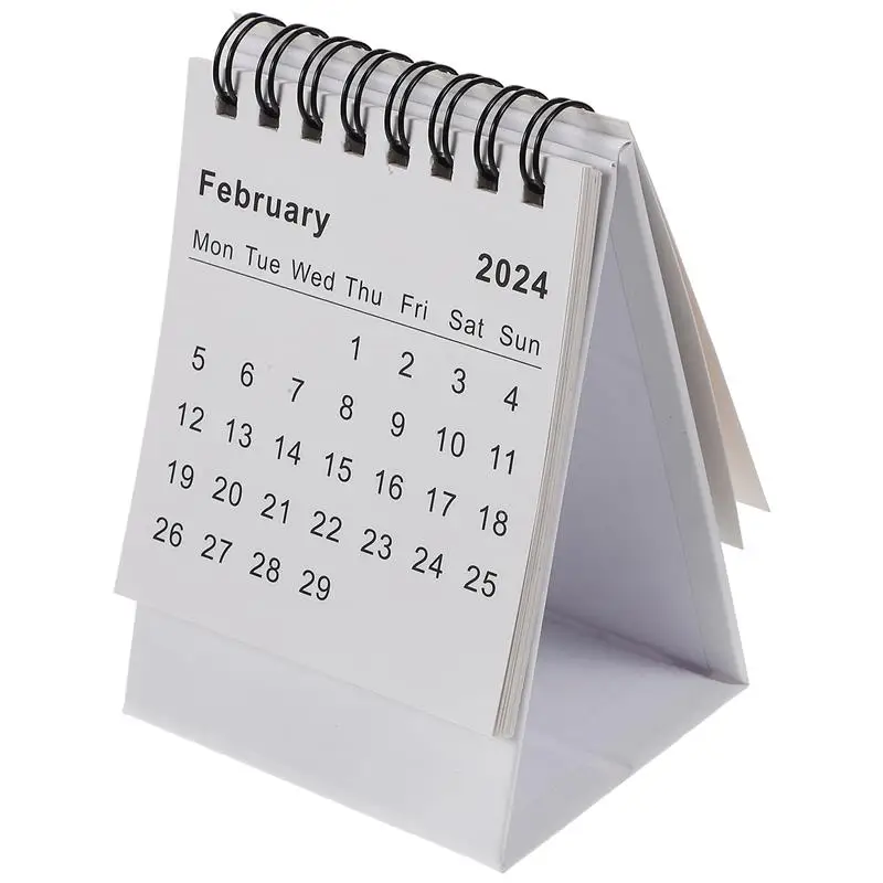 Mini Desk Calendar Novidade Decor, Tabletop Ornamento, Conveniente Desktop Decor, 2024, 2025