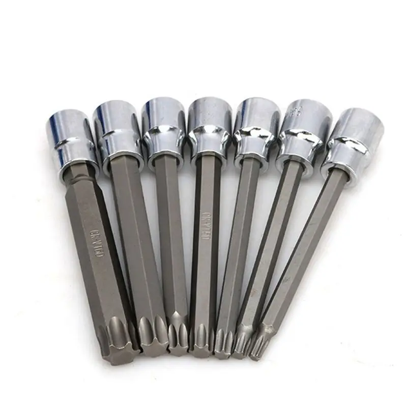 FOR HOME 7 Pieces of 3/8 Hexagon Socket Wrench with Inner Hexagon Socket Head and T-Shaped Flower Screwdriver Socket Tool