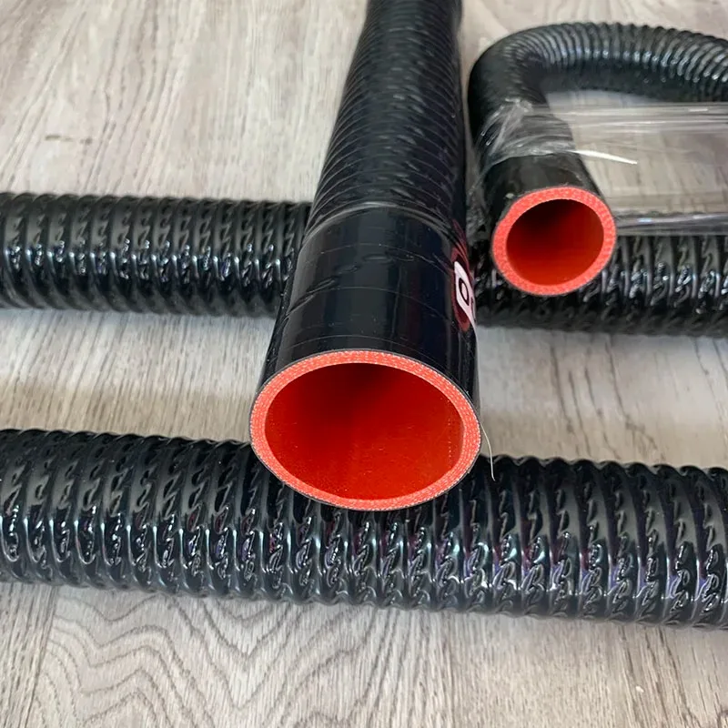 ID30-50MM خرطوم سيليكون من أسلاك الفولاذ، خرطوم مبرد السيارة الداخلي، أنبوب فلتر الهواء، أنبوب سحب الشاحن التربيني أجزاء جنرال موتورز السوداء