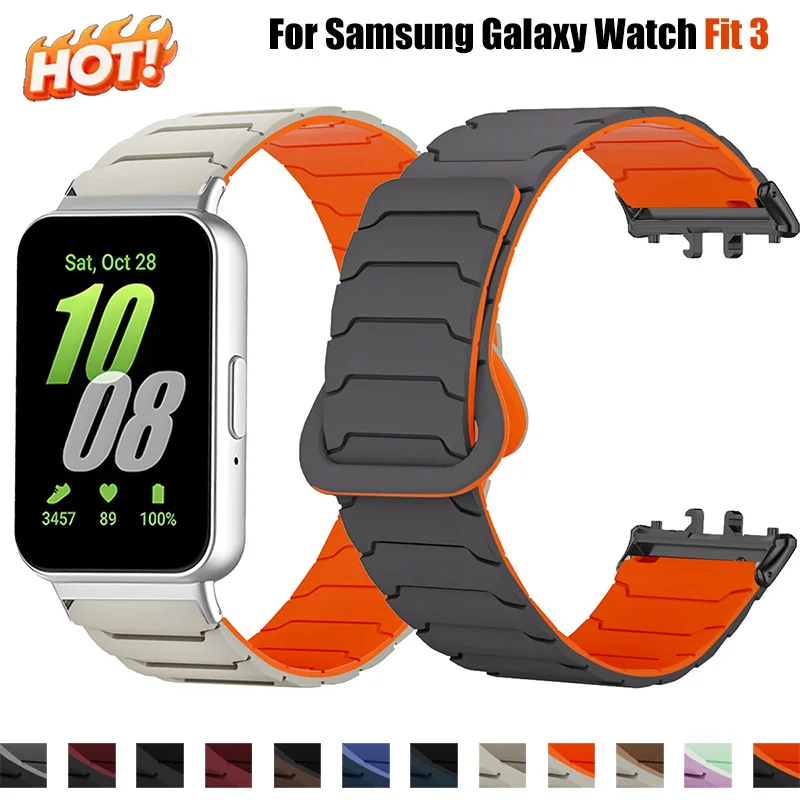 NEUES Magnetschlaufenband für Samsung Galaxy Watch Fit 3, Silikonarmband für Samsung Galaxy Watch Fit3, austauschbares Armband