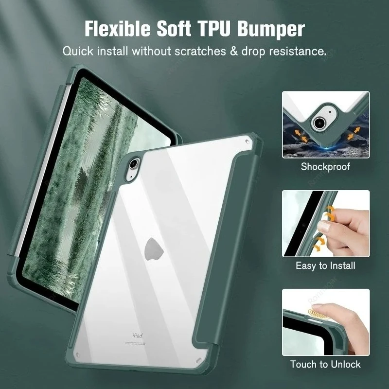 Mit Stifthalter-Hülle für IPad (A16) 11. Generation Air11 13 11 2025 2024 Pro11 12.9 13 Smart Case Air 3 4 5 10.9 7 8 9th 10.2 Funda