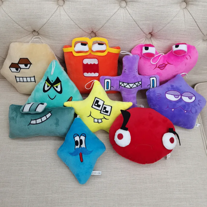 

10pcs Alphabet Lore Plush Toys Cute Soft Stuffed Star Heart Animal Plushie Education Dolls For Kid Birthday Gift 20cm