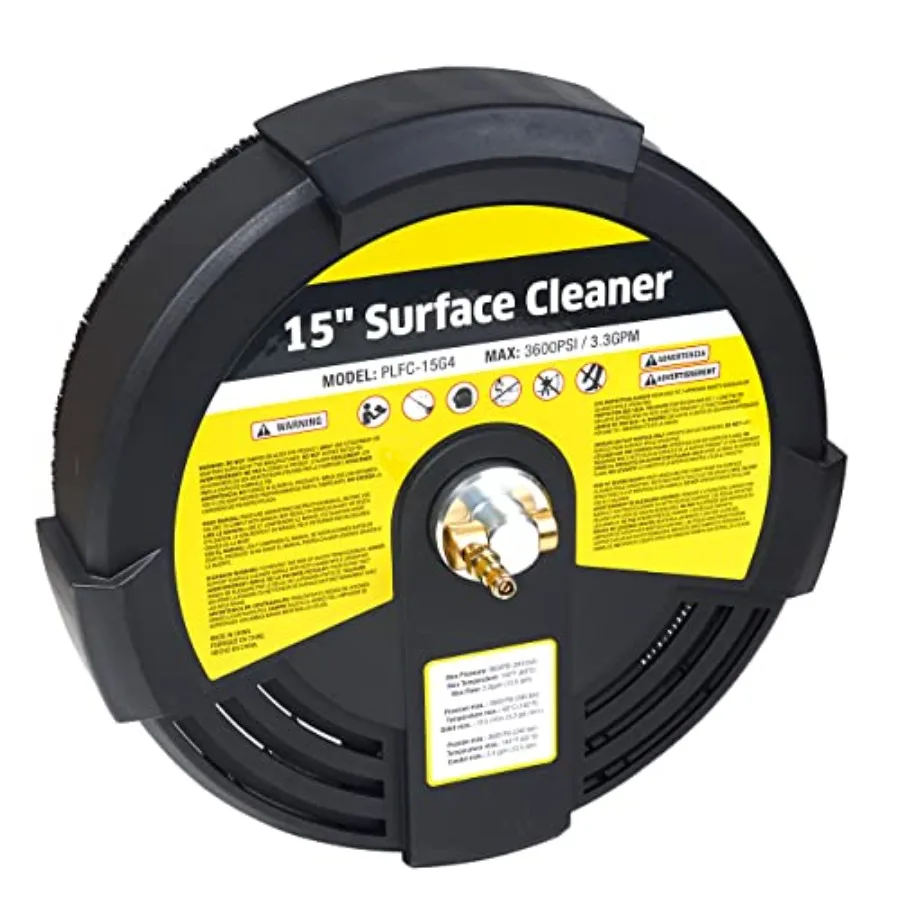 

15-дюймовый пластиковый очиститель поверхностей, инструмент для очистки под высоким давлением 3600 фунтов на кв. дюйм, для удаления стойких загрязнений, с прочной конструкцией и эффективной работой.