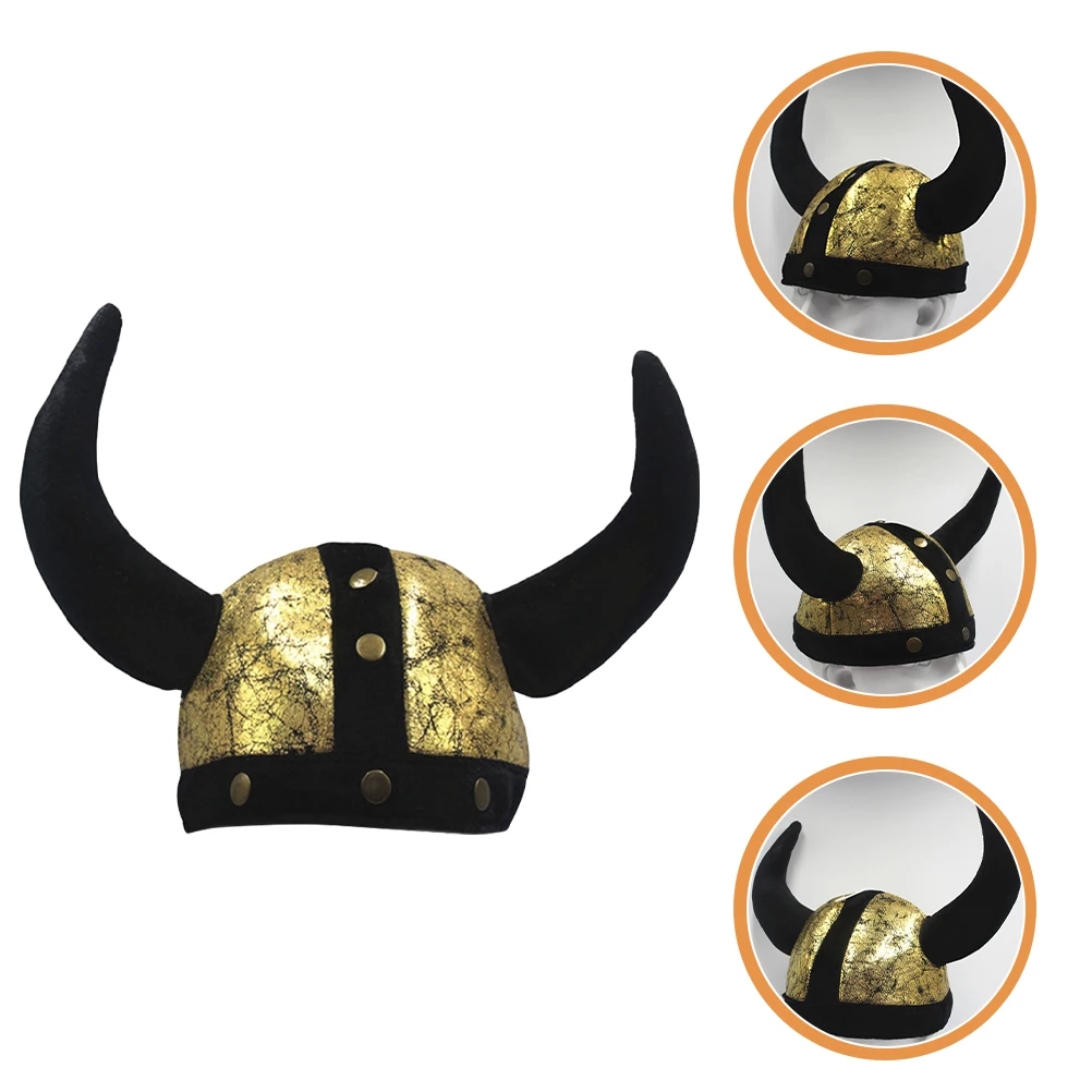

Bullhead Wax Hat Halloween Ox Horn Decorative Party Hat Cosplay Props Polyester Fiber Photo Props