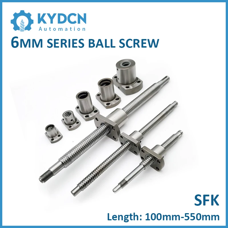 CNC 6mm Miniature Ball Screw SFK0601 100mm-550mm Micro Ball Screw for 3D Printer