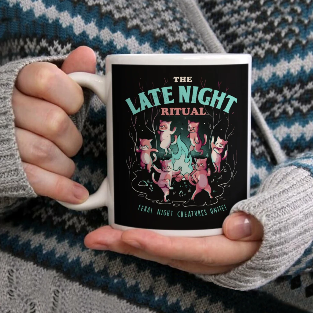 

The Late Night RitualCoffee Mug Tea Cup 11oz Coffee Cup Funny Birthday Ceramic Mug Personalized Cup