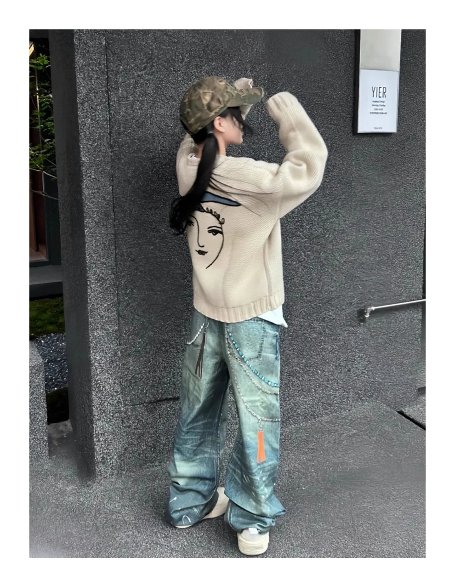 

Винтажный кардиган с голубем мира, женский осенне-зимний жаккардовый свободный вязаный верх с длинными рукавами, пальто