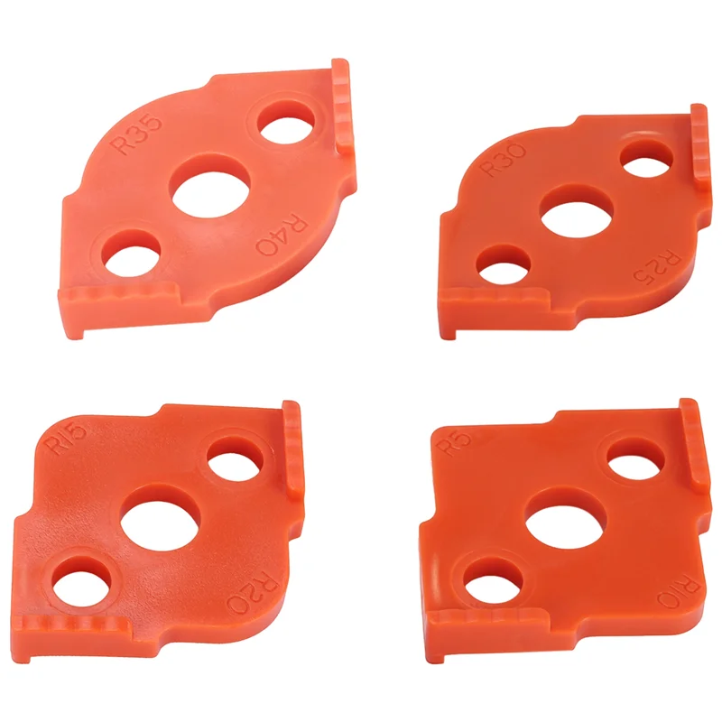 ABKL-4Pcs Woodworking Router Corner Radius Templates Jig R5 To R40 Routing Curved Corners Milling Circular Radian