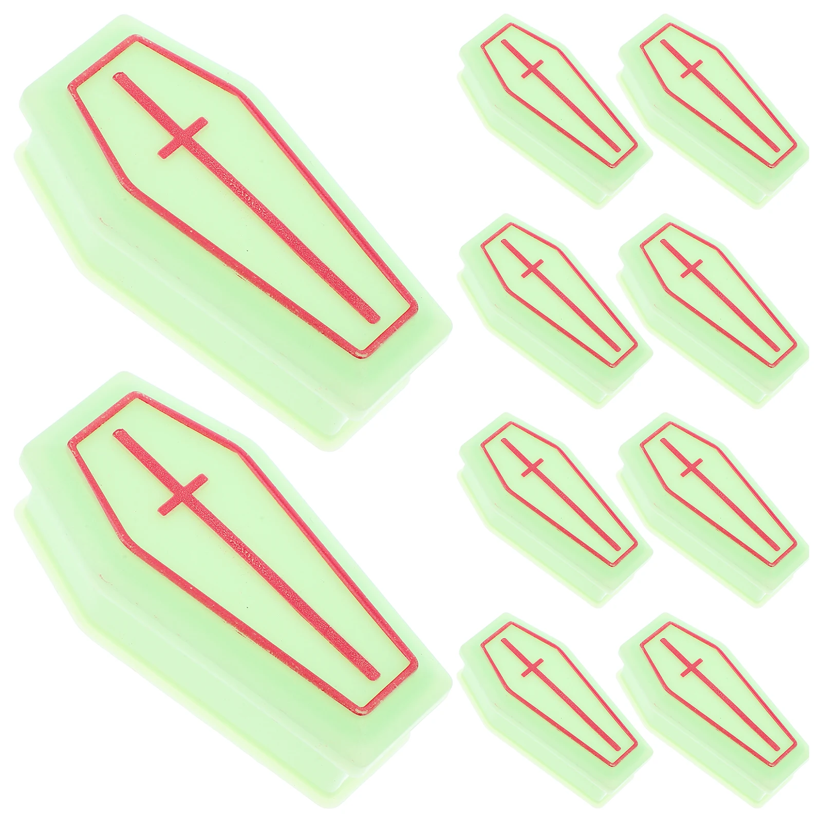 

10 Pcs Miniature Empty Coffin Box Plastic Containers Prank Props Halloween Party Decorations Small Figurine Storage