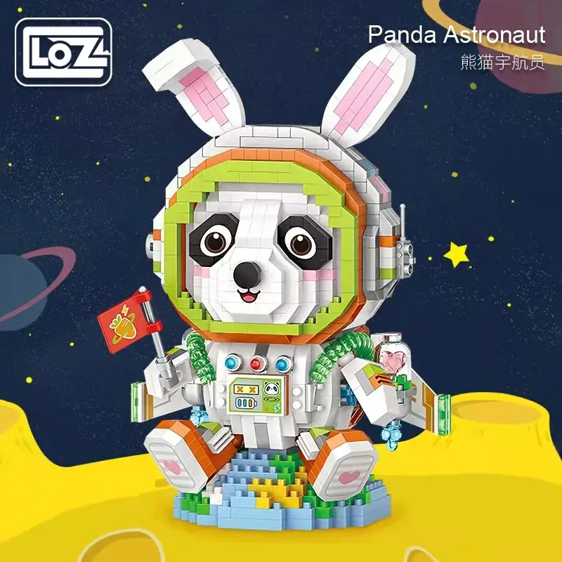 

loz micro-particle building blocks dream panda space astronaut building blocks small particles assembled ornaments for boys