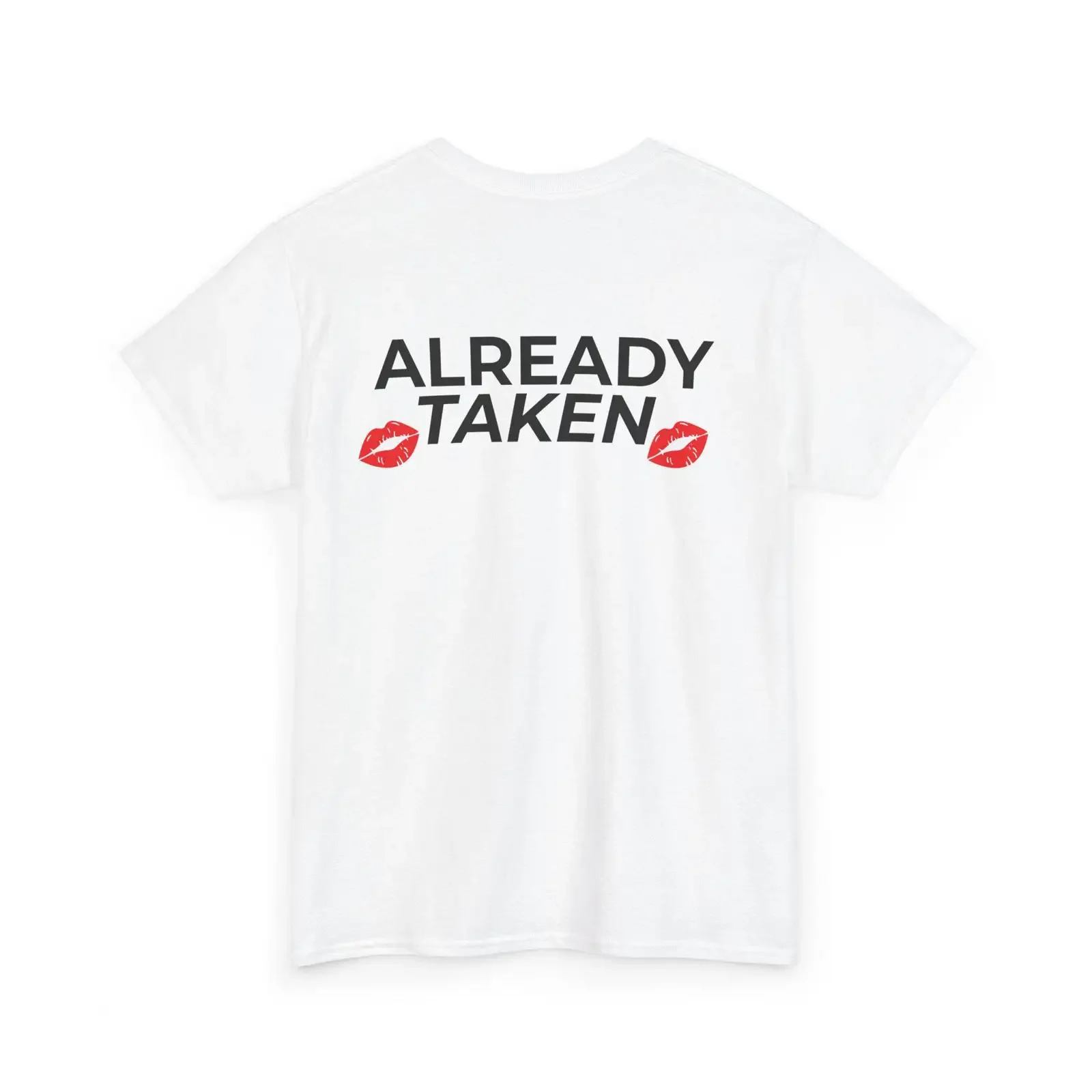 Already Taken T Shirt Kiss Lip Print for Couples vintage Washed streetwear Comfortable Casual Stylish Versatile Stretched