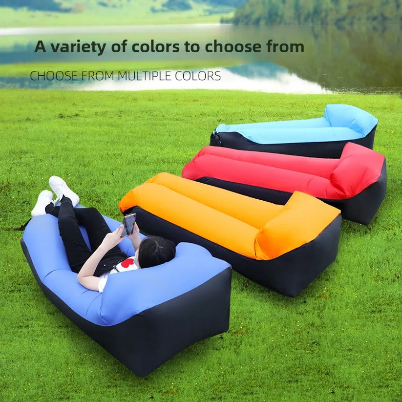 Outdoor Portable Lazy Person With Pillow, Inflatable Sofa, Water Beach, Grassland, Park, Air Bed, Foldable Sleeping Bag view 3