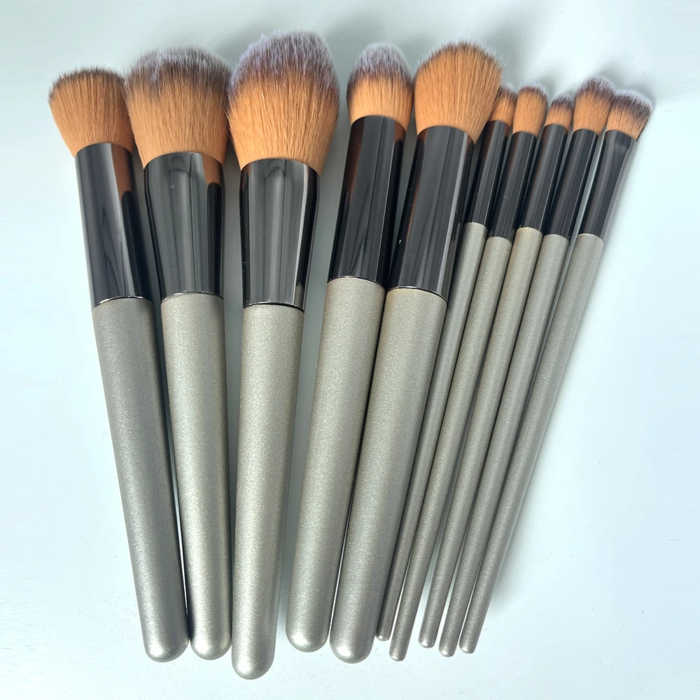 Hot Champagne Makeup Brushes Set for Women Cosmetic Foundation Powder Blush Eyeshadow Kabuki Blending Make Up Brush Beauty Tools