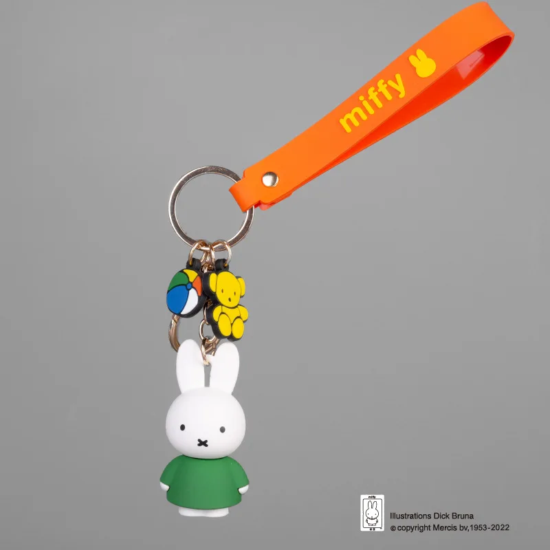 Cartoon Miffy Rabbit Keychain Kawaii Backpack Pendant Car Key Accessories Children's Creative Festival Gift Couple Gift