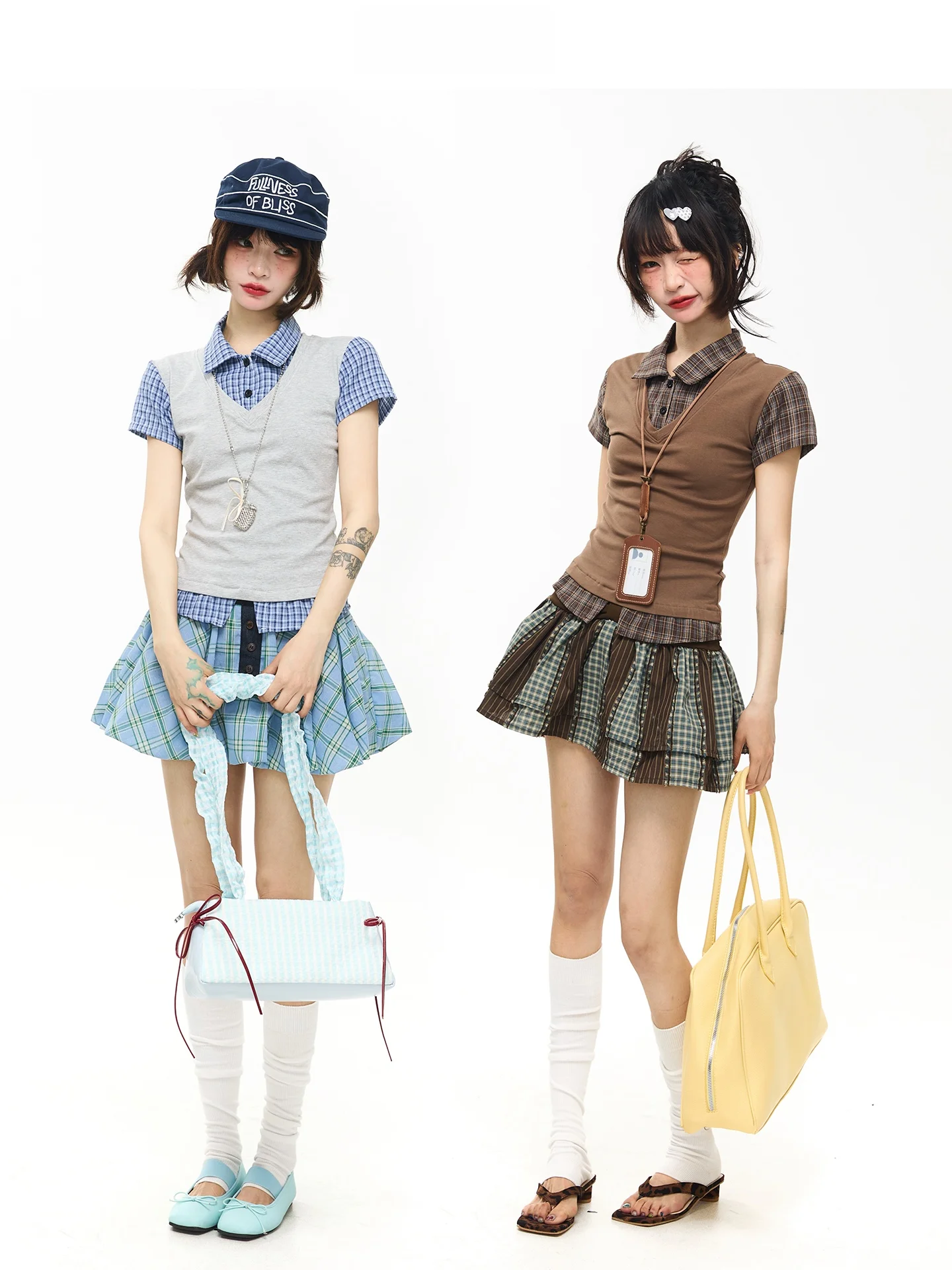 

Astrsk American Retro Plaid Short Sleeve T-Shirt Women Slim Fit Cute Short Shirt Casual Breathable Loose Style Girl's Shirt