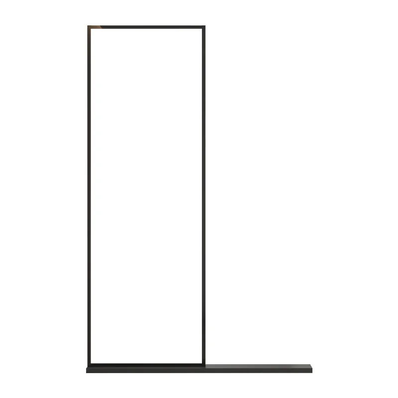 

Душевая кабина с полуперегородкой, стеклянной дверью, разделением на сухую и влажную зоны, безрамная перегородка для ванной комнаты