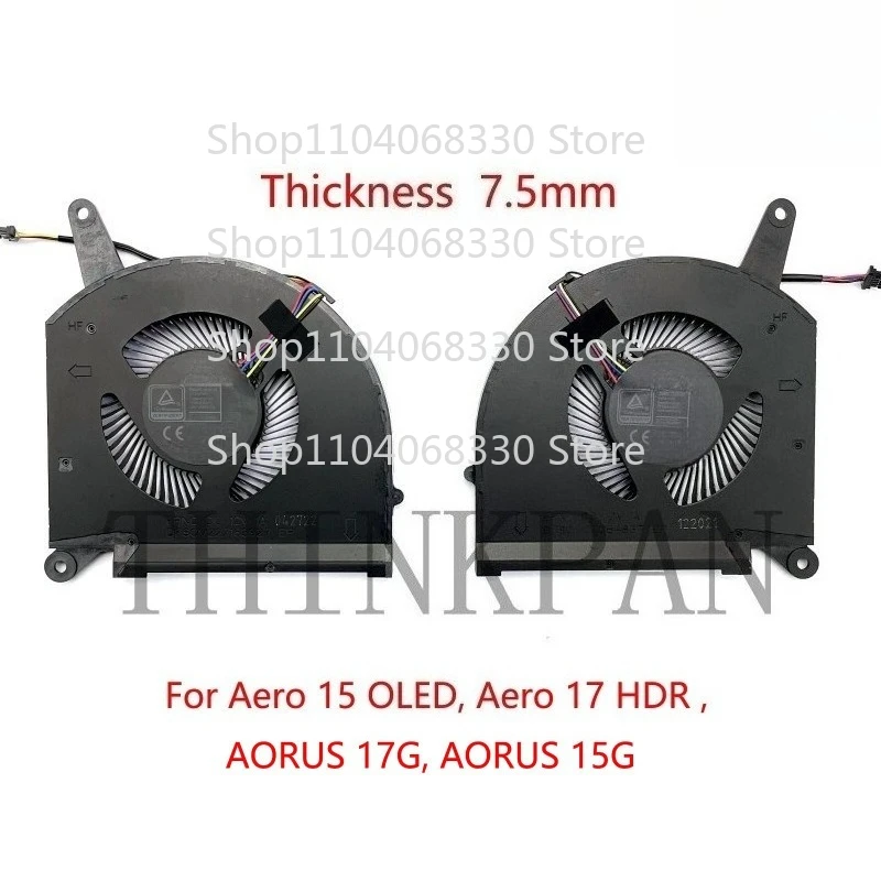 

New CPU+GPU Cooling Fan for Gigabyte AERO 15 OLED, Aero 17 HDR XA RP75XA RP77XA
