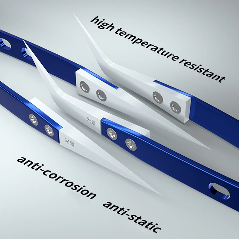 Pinzette a punta curva diritta in acciaio inossidabile ceramico stabile con isolamento antistatico MIJING per contenere strumenti di riparazione di fili volanti