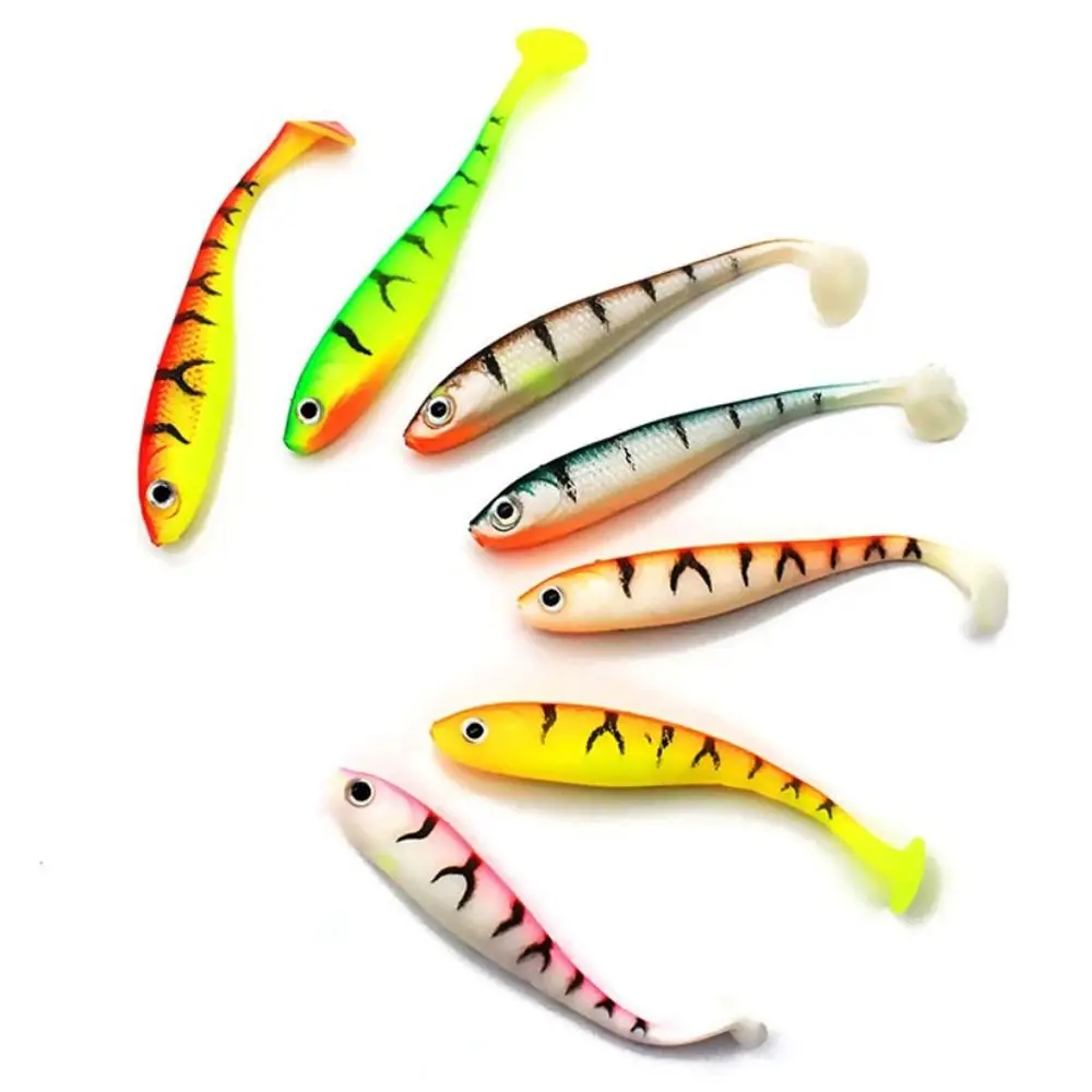 

5PCS T-tail Rockvibe Soft Bait 7cm 2.1g Artificial Worm 3D Fish Eye Wobbler Bait for Jig Head for Perch Fishing Lure