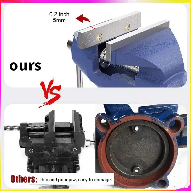 M04K Bench Clamp, Table Vise 3 Inch,360° Swivel Base Portable Universal Home Use Clamp-On Vise Fixed Tool Base