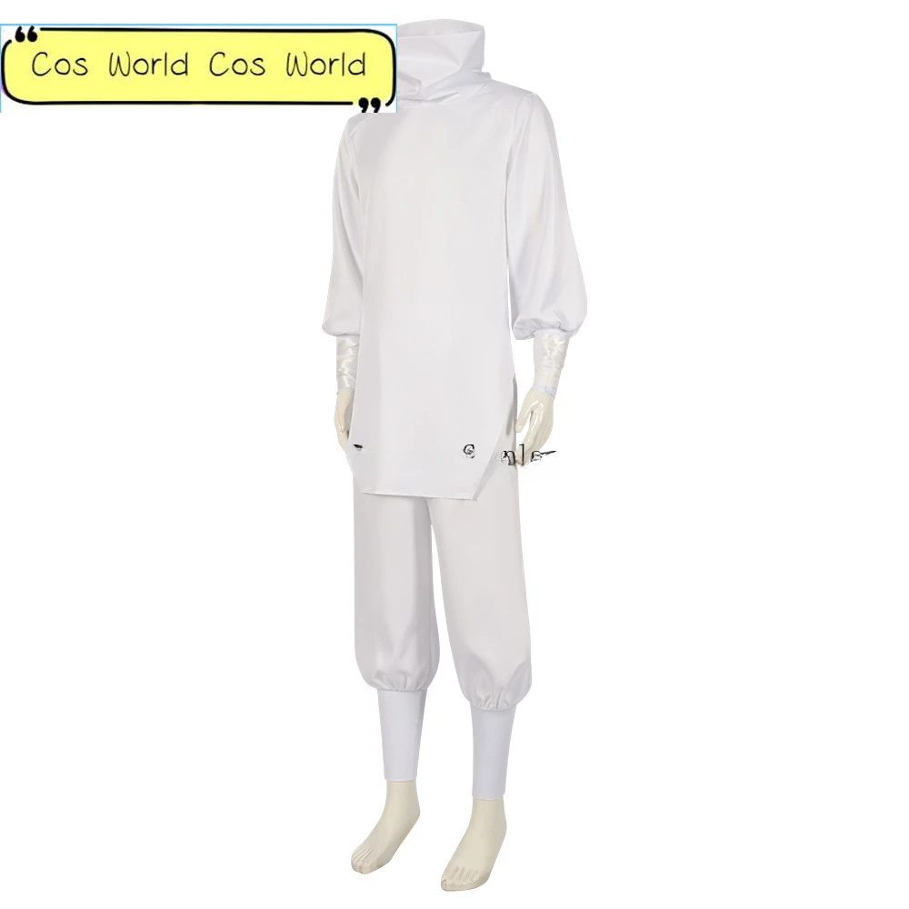 HajRob Kashimo Cosplay Costume, Anime Jujutsu Kaimmense Saison 2 Perruque Tatouage Autocollant, Le Dieu des Pluies, Uniforme Blanc, Halloween Cos