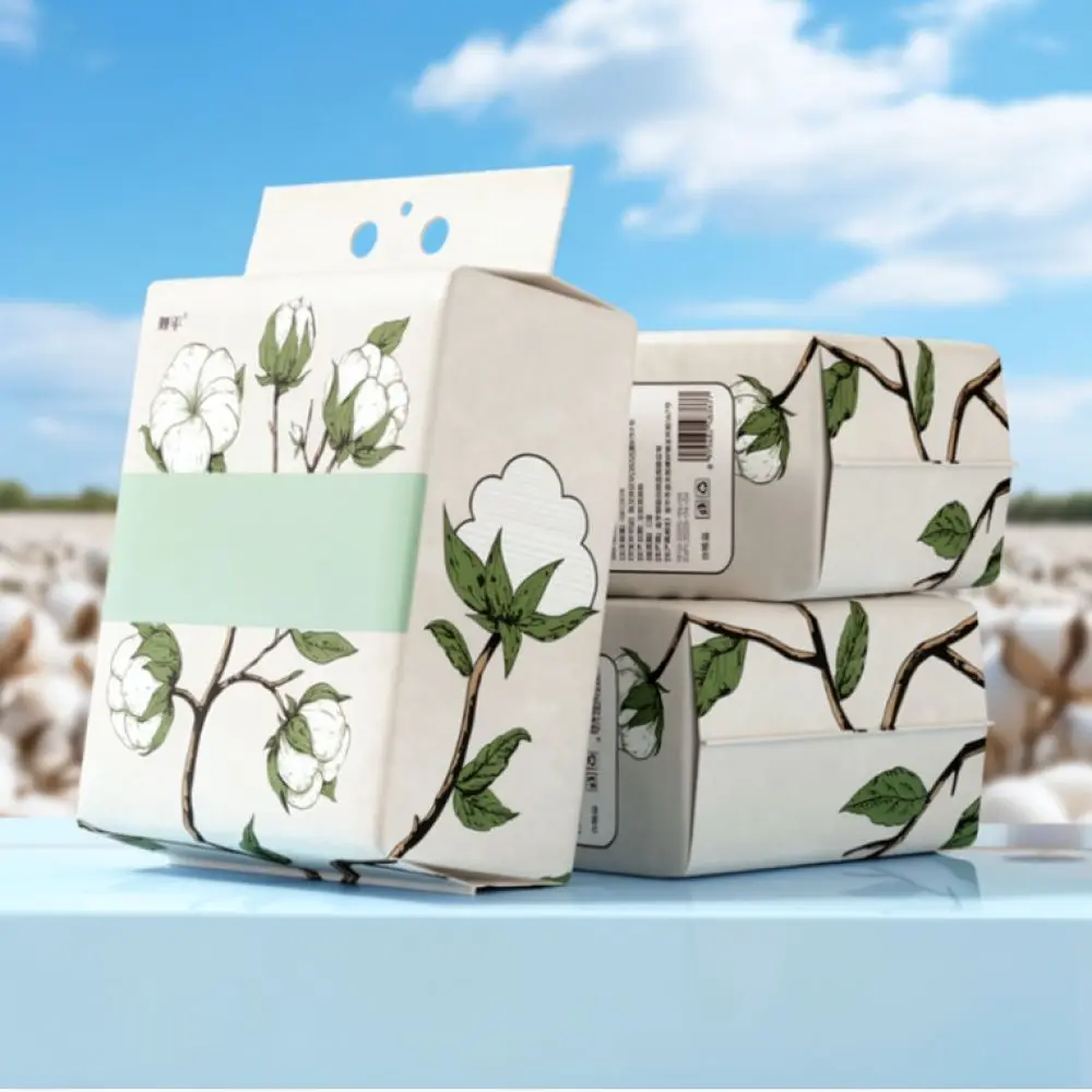 Premium Pure Cotton Facial Towel Disposable Cleaning Tissue Hanging Type Gentle Makeup Remover Wipe For Face Skincare
