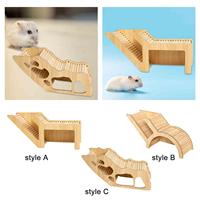 Washable Hamster Hideaway Wooden Hamster House with Climbing Ladder Small Pet Castle Home for Dwarf Mice Gerbils Small Pets