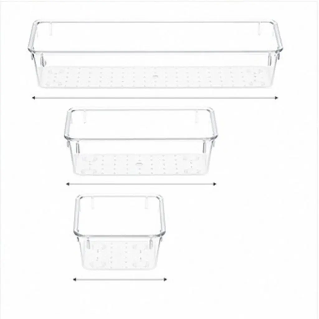 6Pcs Clear Organizer Storage Boxes Multi Functional Drawer Organizer Desk Kitchen Supplies Dresser Drawer Divider