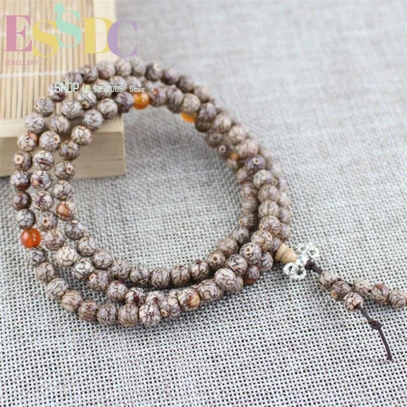 New Primary Color Small Thread Bodhi 108 Beads Bracelet Bloody Goldthread Rosary Folk Style Jewelry Wholesale 4