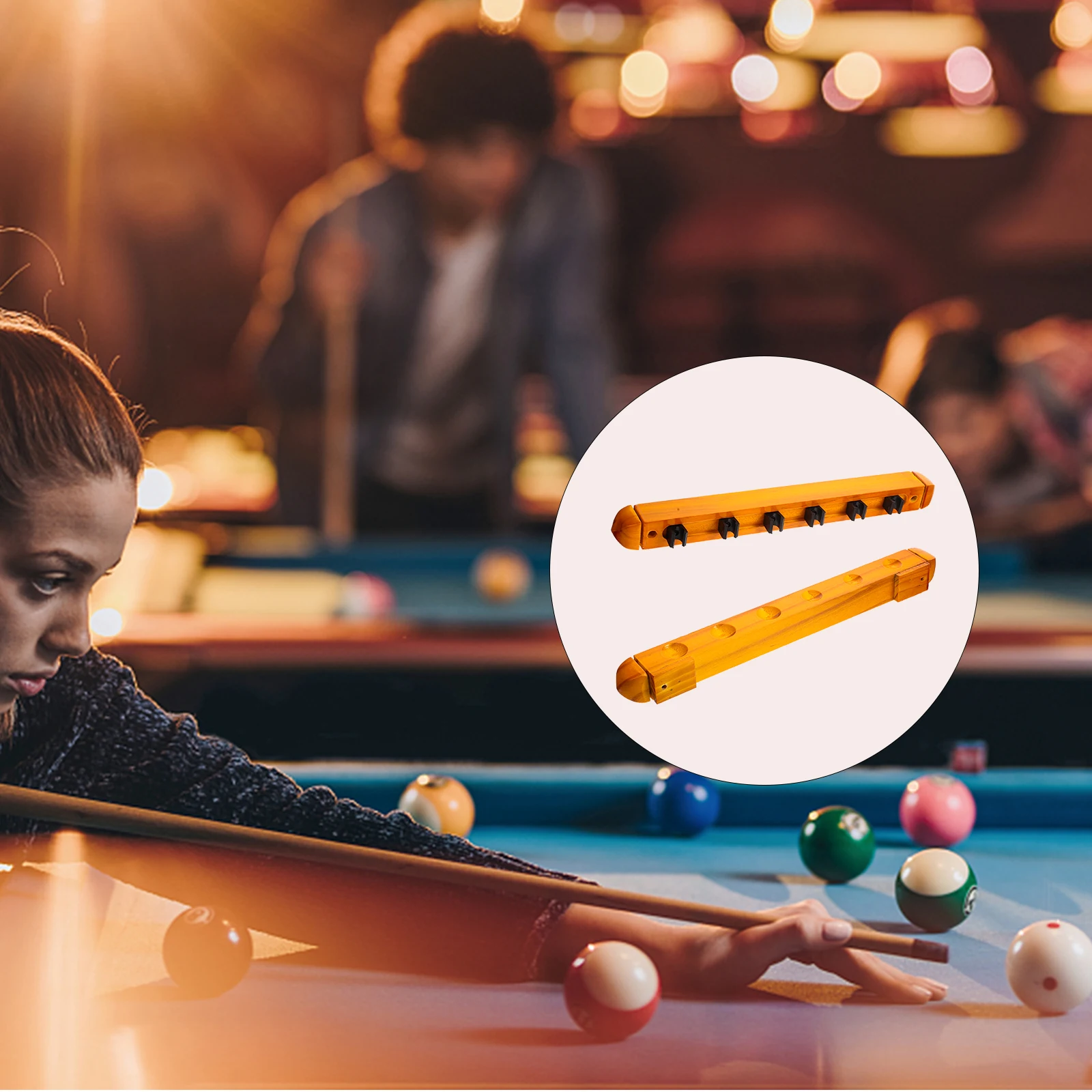 

Accessories Billiard Rack Decoration Stand Wooden Diamond Cue Holder for Pool Table
