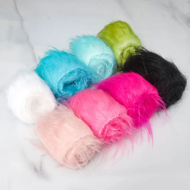 5x180cm Faux Fur Ribbon Tapes Fluffy Soft Long Plush Fur Fabric Stripe For Handmade Trimming Apparel DIY Bag Decor Doll Crafts