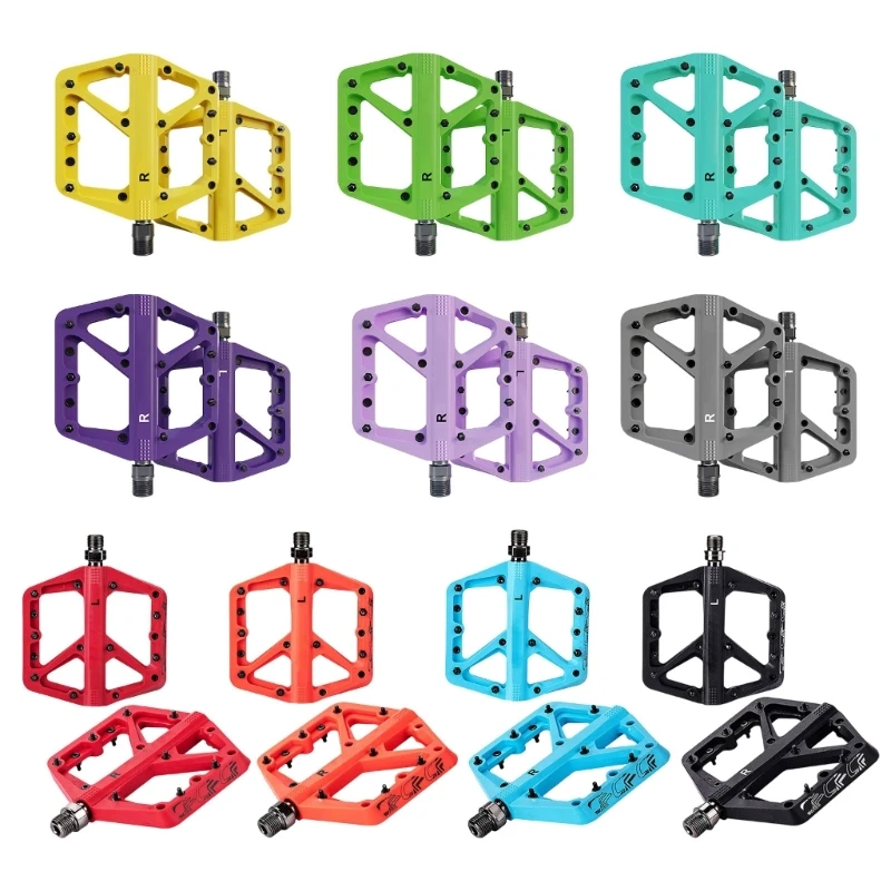 Nylon Bike Pedals Enhancing Grip Flat Pedals for Street Bike Cycling Enthusiasts