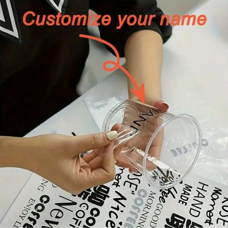 Customized Transparent Crystal Name Stickers Waterproof Removable Design with Customizable Text Transfer Stickers
