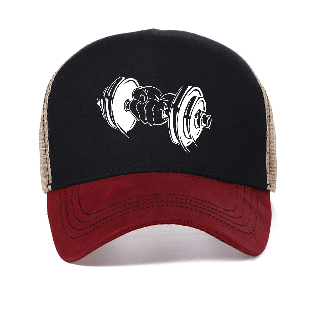

Dumbbell graphic baseball cap Summer Style Streets mesh Snapback hat adjustable breathable trucker hats adjustable sports caps