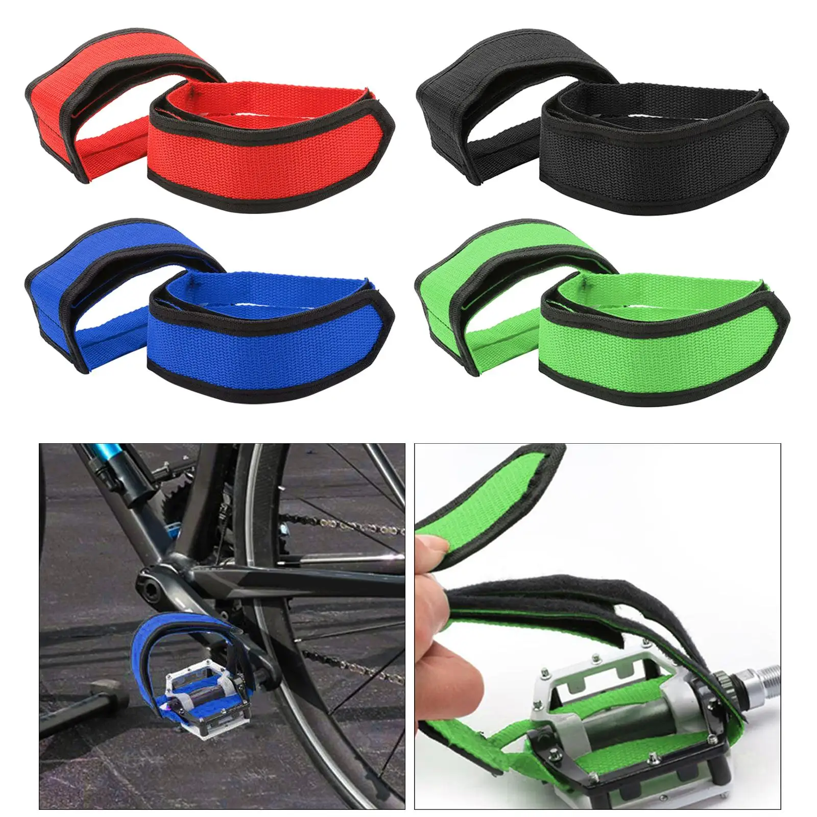 

Pedal Strap Fixed Gear Nylon Clipless Adjustable Foot Retention Straps Pedal